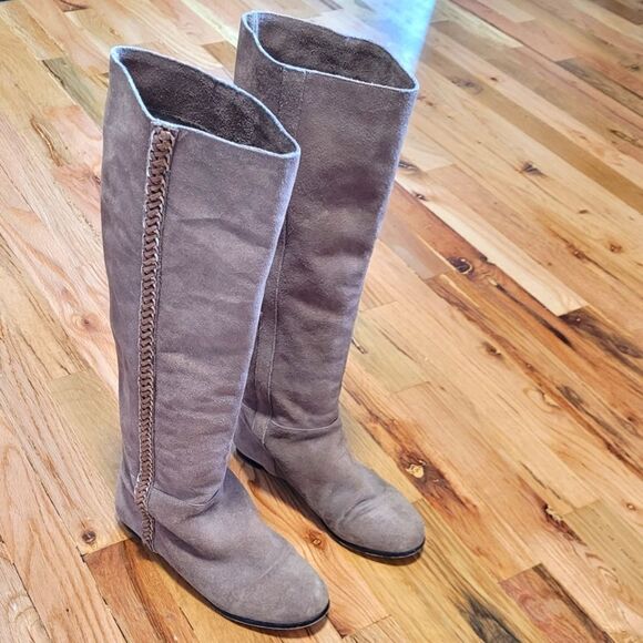 Michael Kors Suede Knee High Barnett Flat Pull On Boots 6.5 - Picture 1 of 7